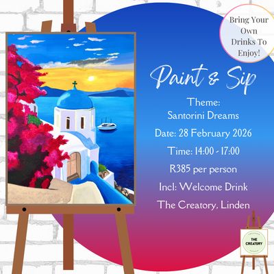 Paint &amp; Sip: Santorini Dreams - 28 February 2026