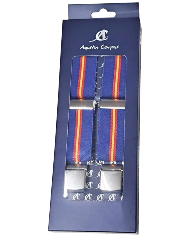 Tirantes Agustín Corpas azul con bandera de España