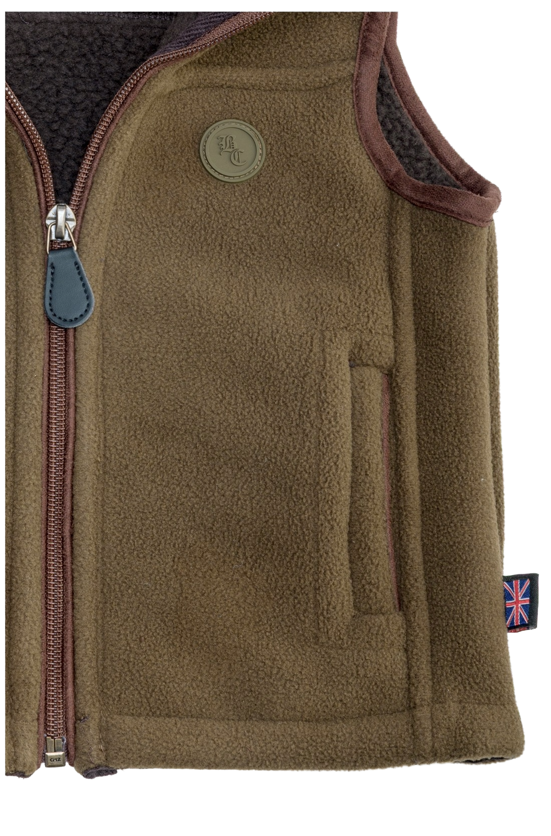Chaleco polar niño camel olive