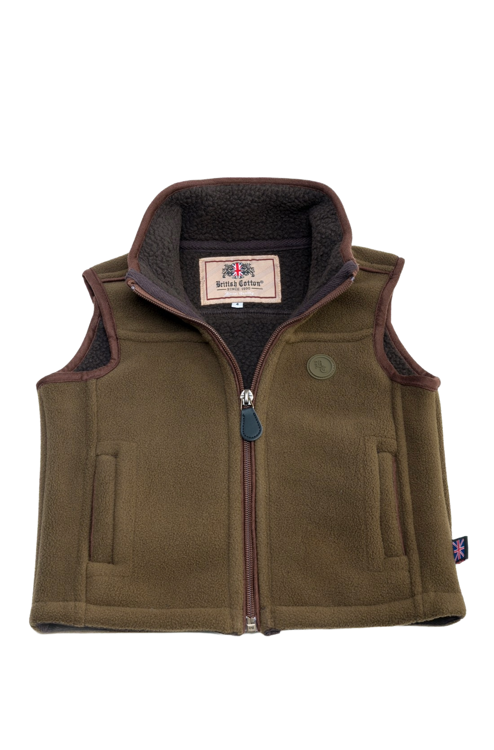 Chaleco polar niño camel olive
