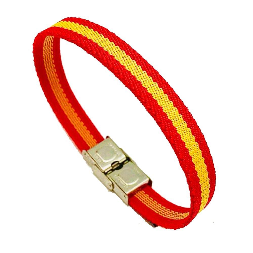 Pulsera con broche bandera de España. Varios colores.