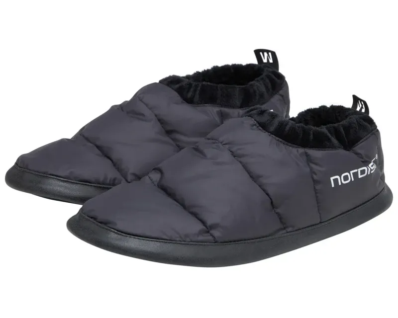 Nordisk Mos Hüttenschuhe Schwarz - Daunenschuhe