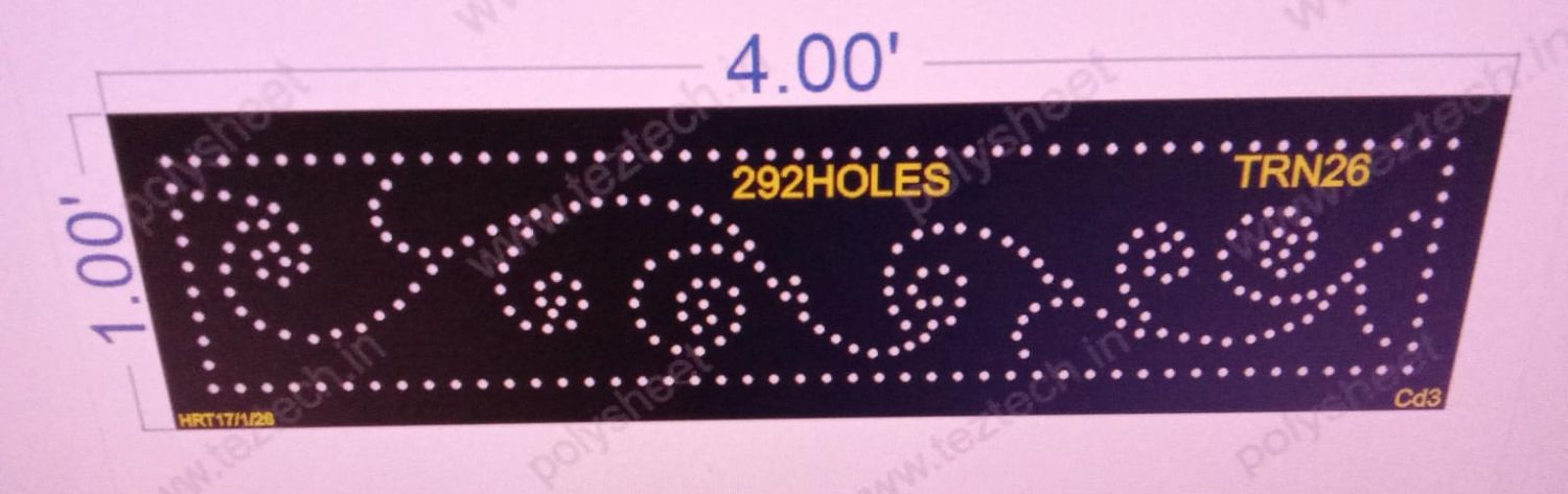 TRN26 TORAN 1 PART 1X4 FEET  292  HOLES