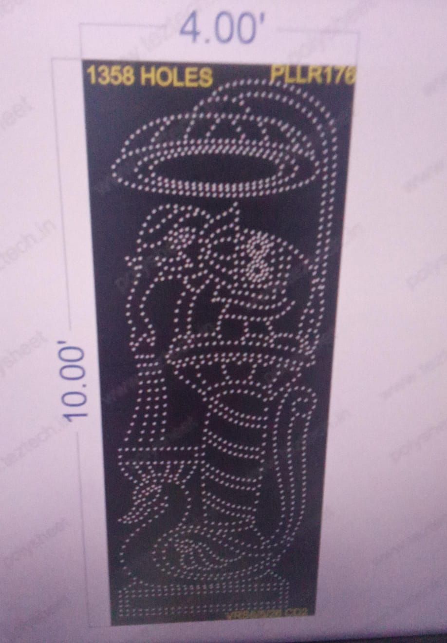 PLLR176 PILLR 2 PARTS 10X4 FEET 1358 HOLES