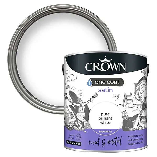 750ml Crown Pure Brilliant White One Coat Satin