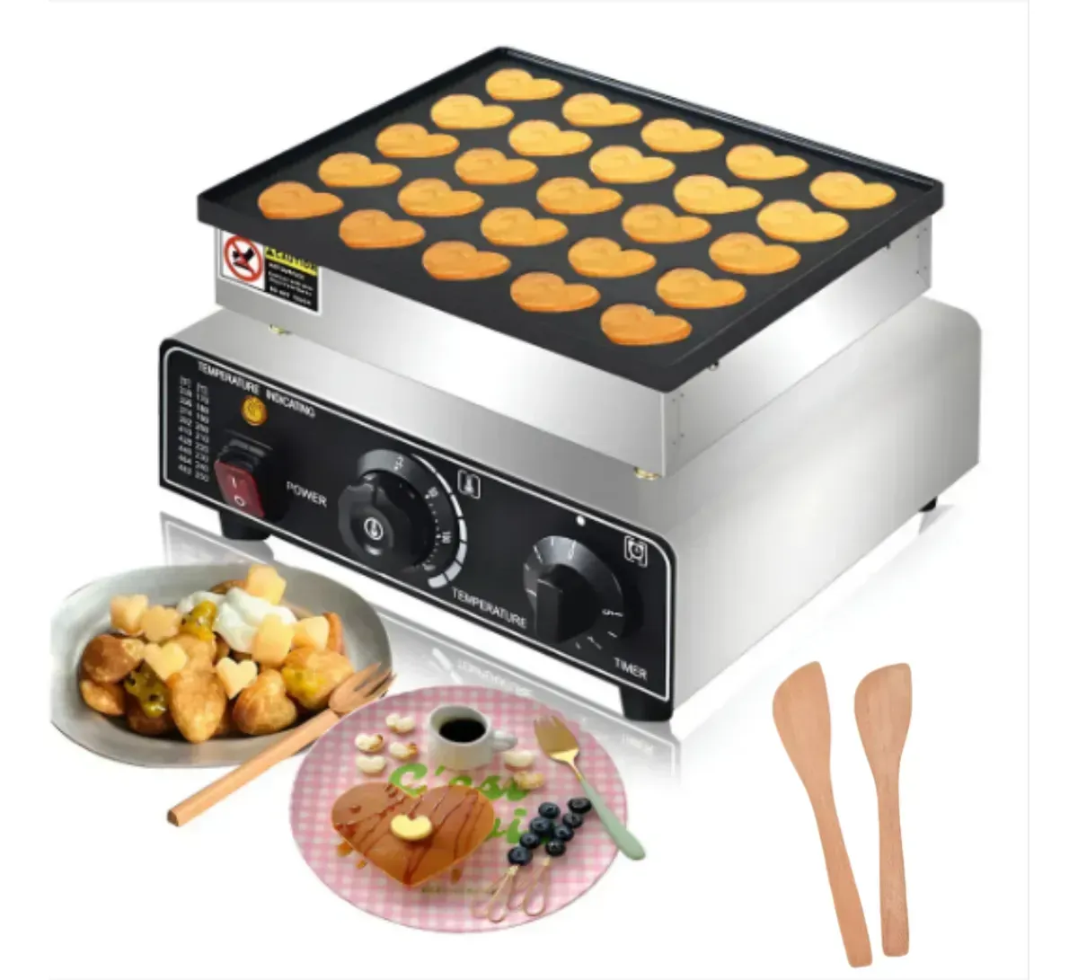 Maquina Electrica Industrial Para 25 Mini Pancakes de Corazon
