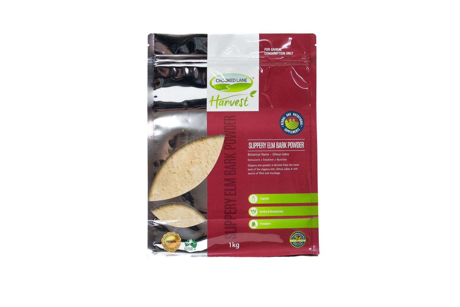 Crooked Lane Slippery Elm Bark Powder Natural Gut Health & Digestive Support for Horses & Dogs  -  500 grams