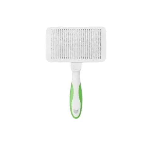 Andis Self Cleaning Slicker Brush White & Lime Green Dog & Cat Grooming Brush
