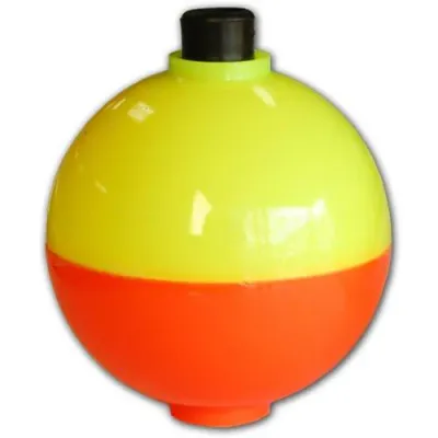 Billy Boy P5P-50F Unweighted Plastic Floats - Pear 1-1/2" Fl Orange/Yellow 50Bg