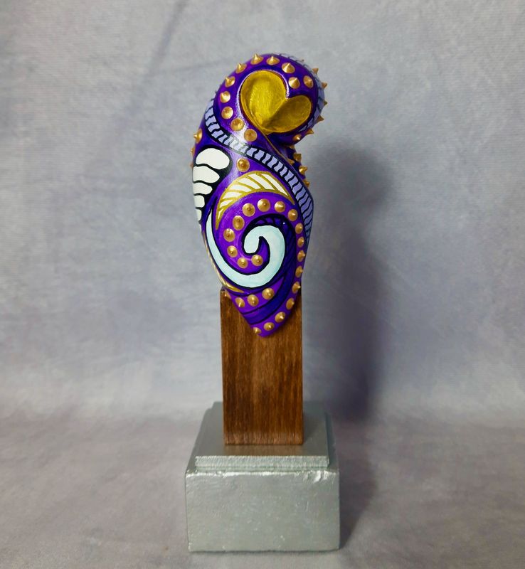 Verkauft Popart Eule 49 purple star Kleine lila Eulenskulptur