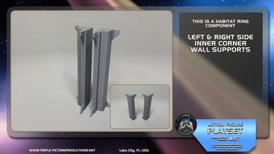 Deep Space Station - 4.5" Scale - Habitat Ring Left and Right Inner Corner Wall Supports