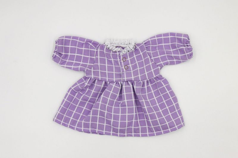 Puppenkleid || für Stoffpuppen von Elsklinger || Lila Karomuster || für Puppen zwischen 45 und 50 cm