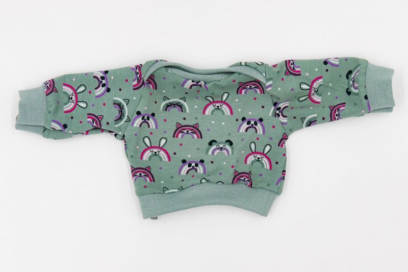 Puppen Pullover || mint Regenbögen Tiere || für Puppen zwischen 45 und 50 cm Puppen Pullover || mint Regenbögen Tiere || für Puppen zwischen 45 und 50 cm