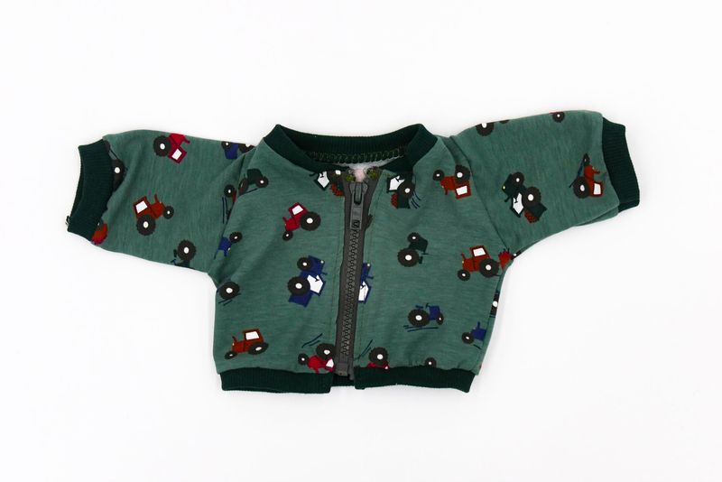 Puppen Jacke || grüne Traktoren || Jacke für Puppen zwischen 45 und 50 cm Puppen Jacke || grüne Traktoren || Jacke für Puppen zwischen 45 und 50 cm
