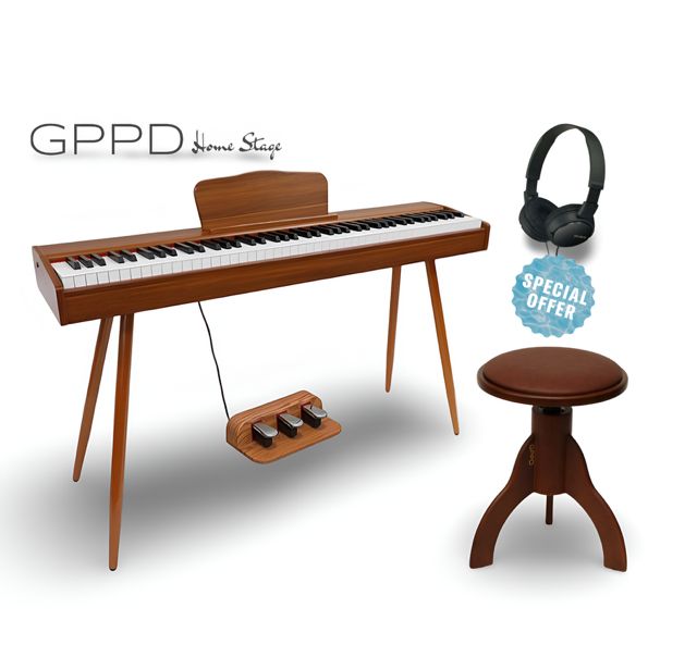 GPPD Home stage C9 pakket GPPD Home Stage C9 digitale piano met pianokruk en hoofdtelefoon