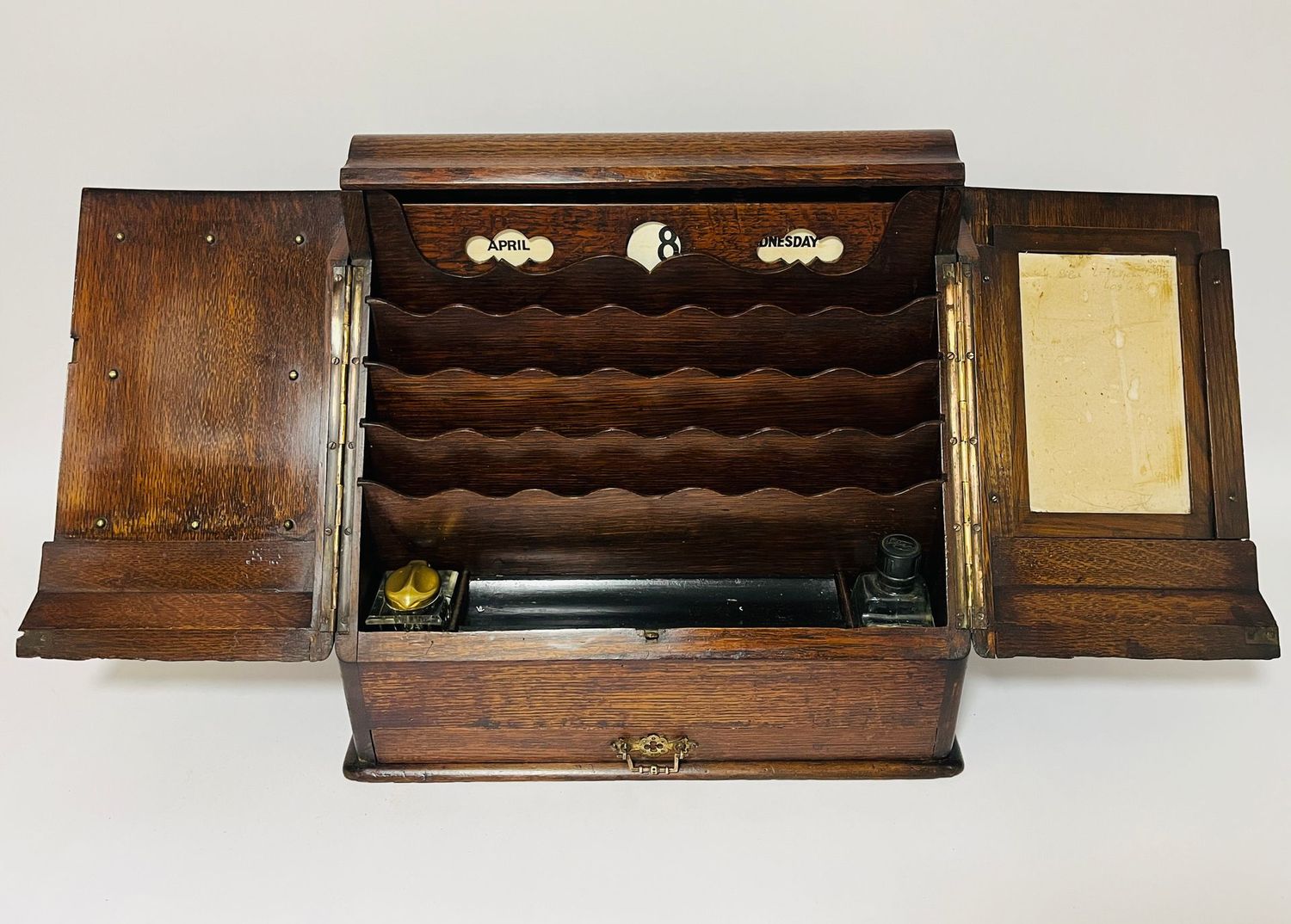 Victorian Oak Stationery Cabinet