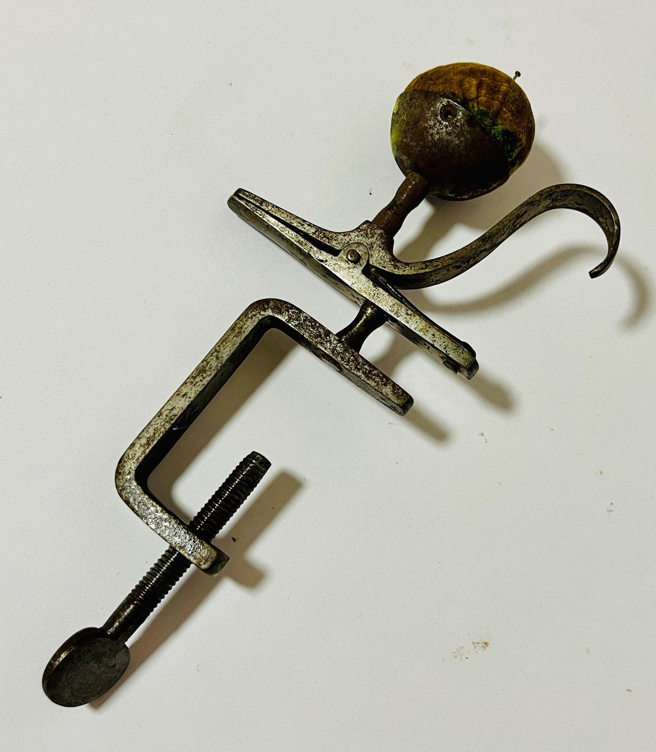 Victorian Steel Sewing Clamp with Pin Cushion Victorian Steel Sewing Clamp with Pin Cushion