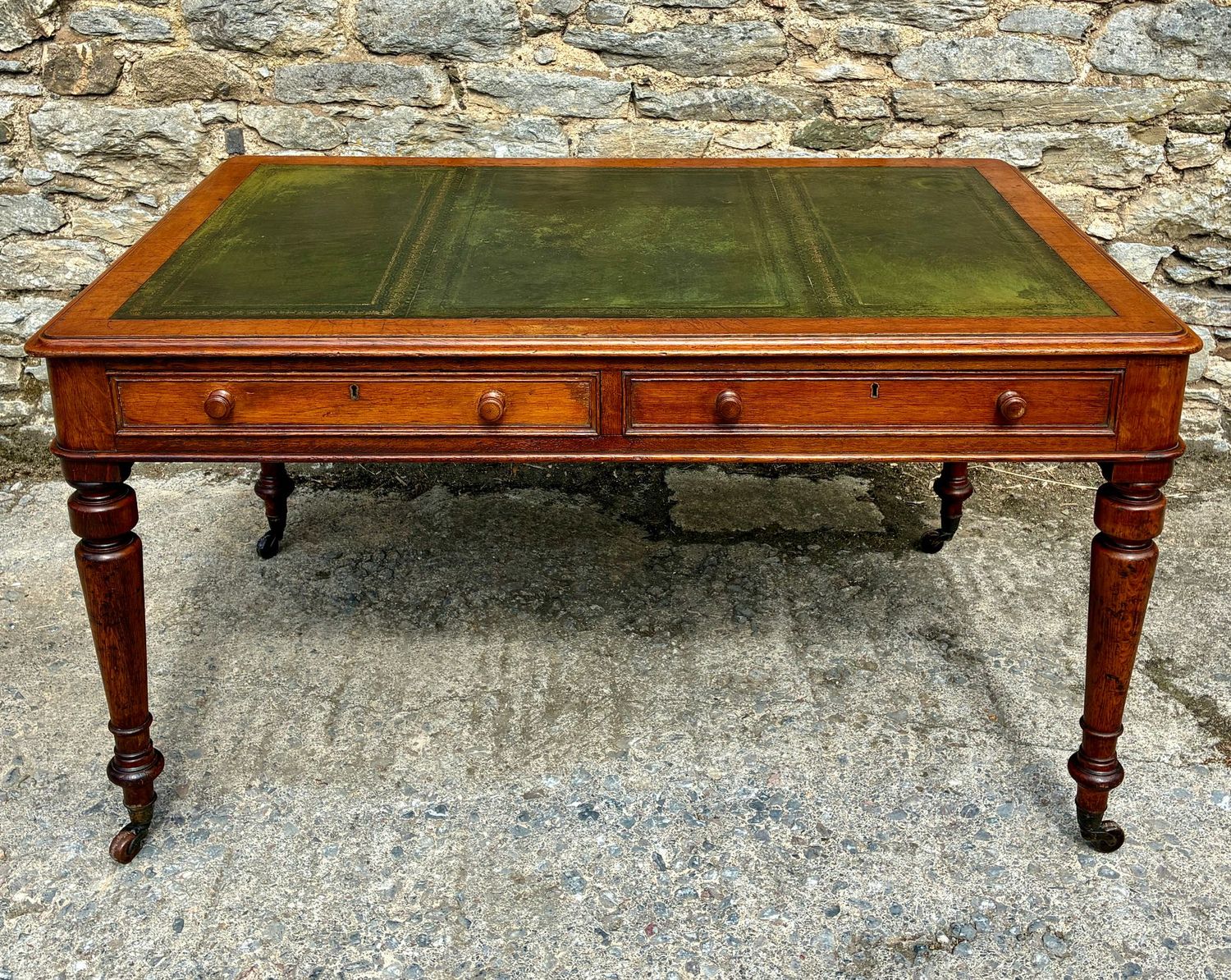 ​Victorian Oak Partner’s Desk