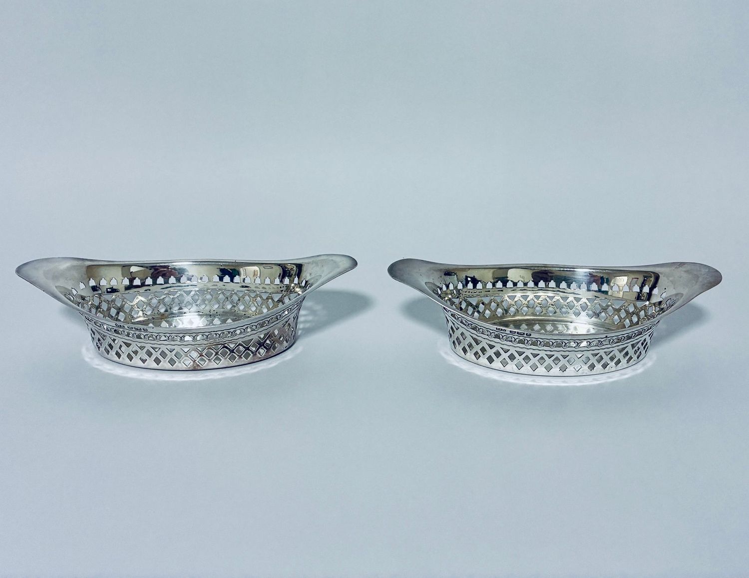 Pair of Victorian Silver Bonbon Dishes