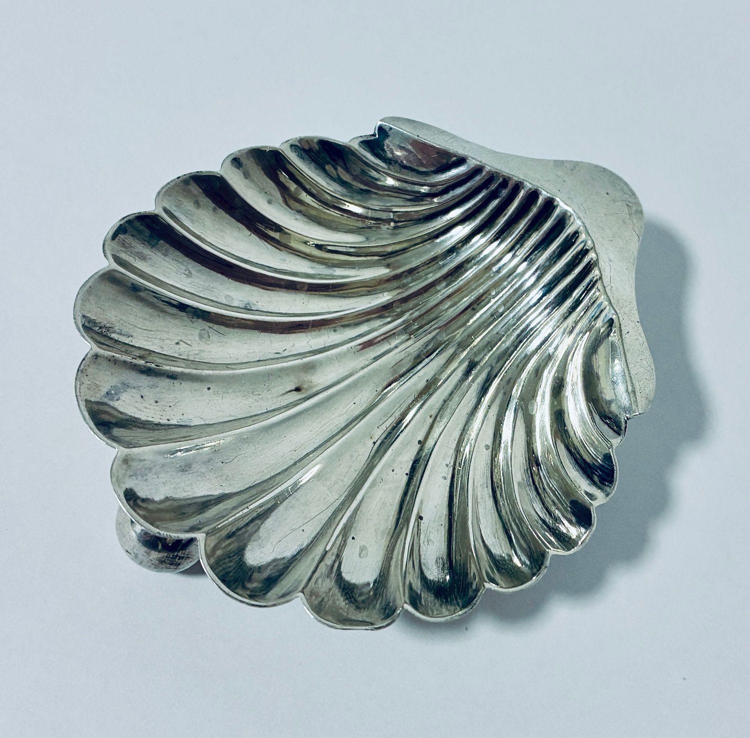 Antique Silver Shell Butter Dish
