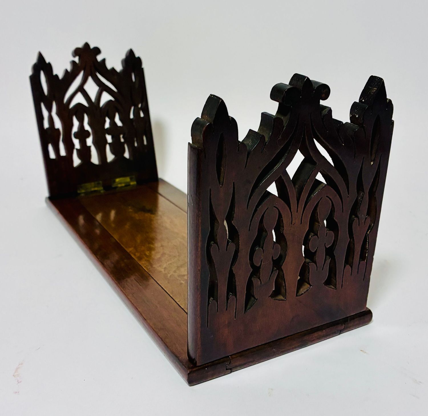 Victorian Gothic Style Walnut Book Slide