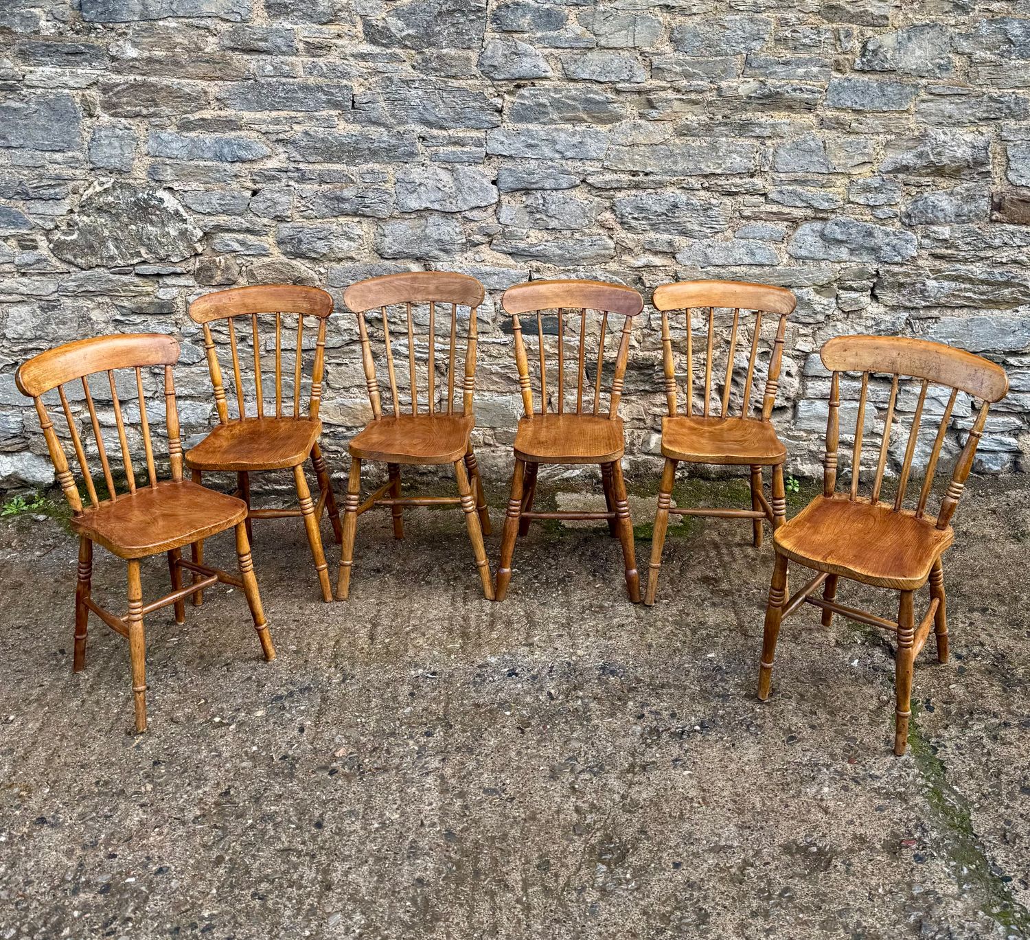 Set of 6 Victorian Elm Kitchen Chairs Set of 6 Victorian Elm Kitchen Chairs