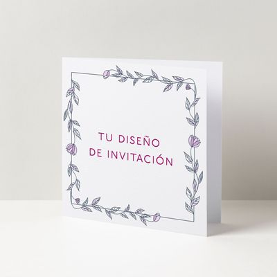 Invitación Cuadrada Doble con Sobre Invitación Cuadrada Doble con Sobre