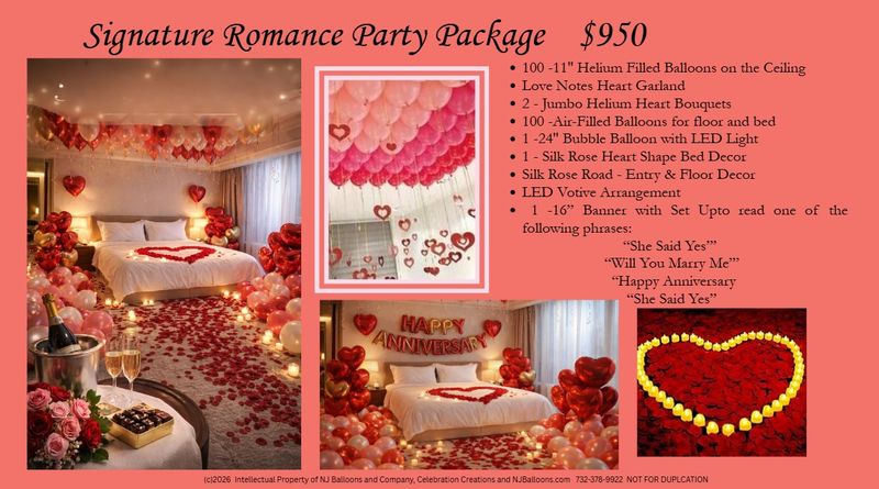 Signature Romance Room Package Signature Romance Room Package
