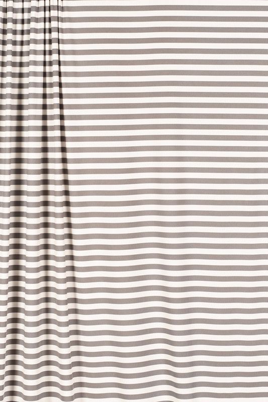 Rib Knit - Grey &amp; White Stripe