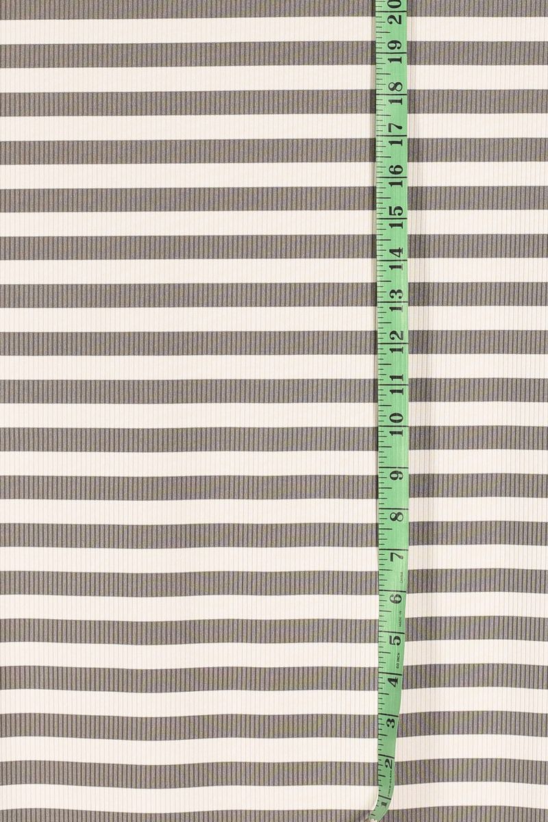Rib Knit - Grey &amp; White Stripe