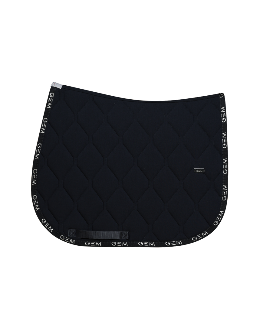 GEM - Tapis Love marine / liseré logos paillettes argentées GEM - Tapis Love marine / liseré logos paillettes argentées