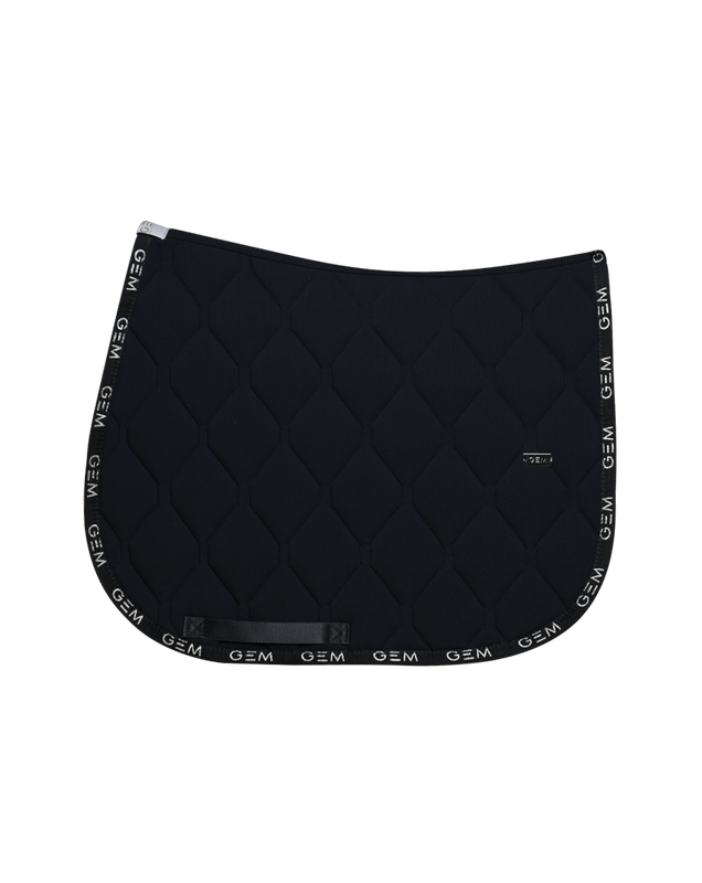 GEM - Tapis Love marine / liseré logos paillettes argentées GEM - Tapis Love marine / liseré logos paillettes argentées