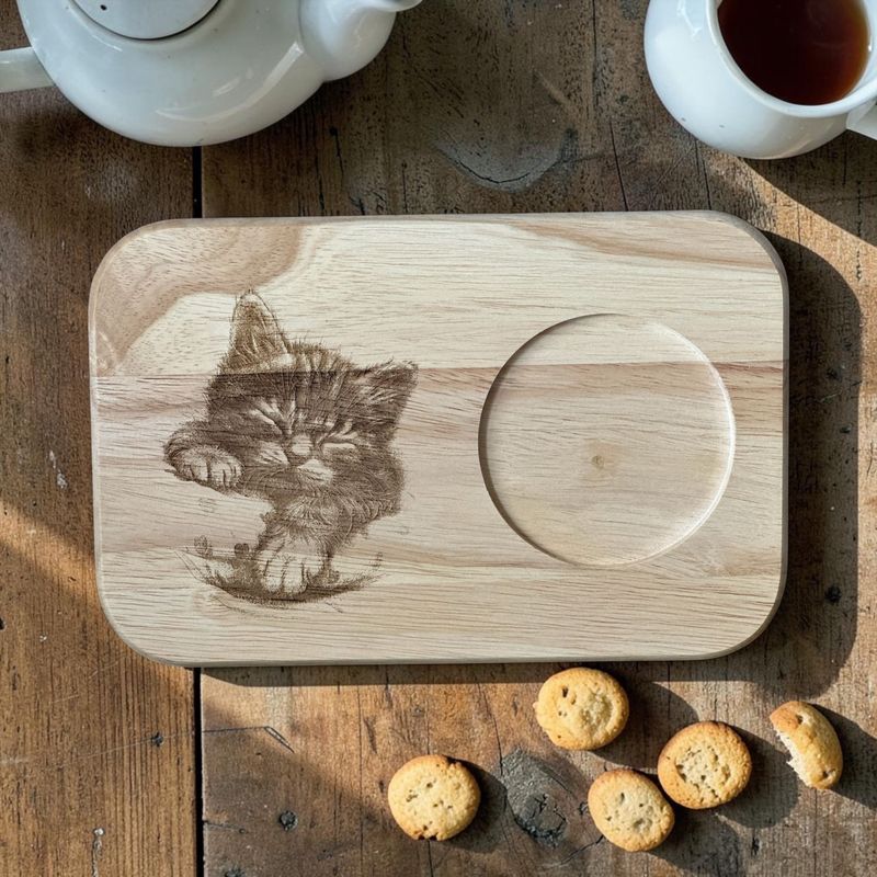 Tea & Biscuit Mini Tray (Sleeping Kitten) Tea & Biscuit Mini Tray (Sleeping Kitten)