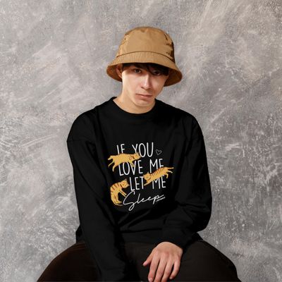 "Let Me Sleep" Lazy Cat Crew Neck Sweatshirt