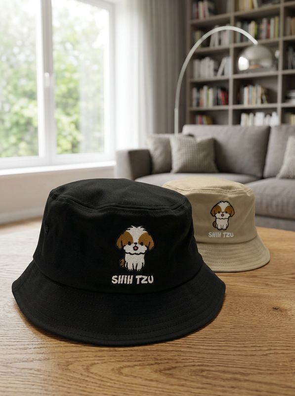 Shih Tzu Embroidery Bucket Hat