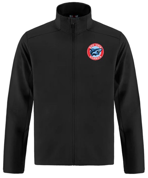 Bay View High - Black Bay View Sharks Athleisure Jacket (Left Chest)