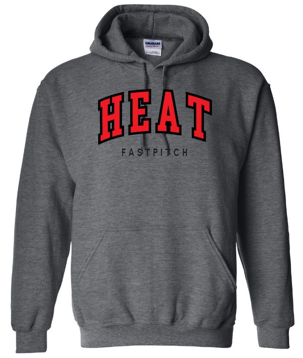 Highland Park Heat - Dark Heather Grey Heat Fastpitch Hoodie (Full Chest)
