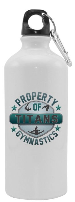 Titans Gymnastics &amp; Trampoline - Property of Titans Teal Ombre Aluminum Water Bottle