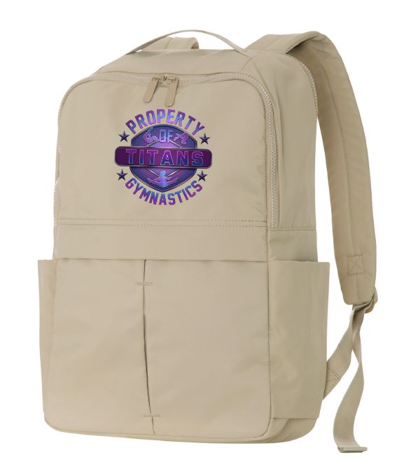Titans Gymnastics &amp; Trampoline - Sahara Matte Backpack with Purple Ombre Property of Titans Logo