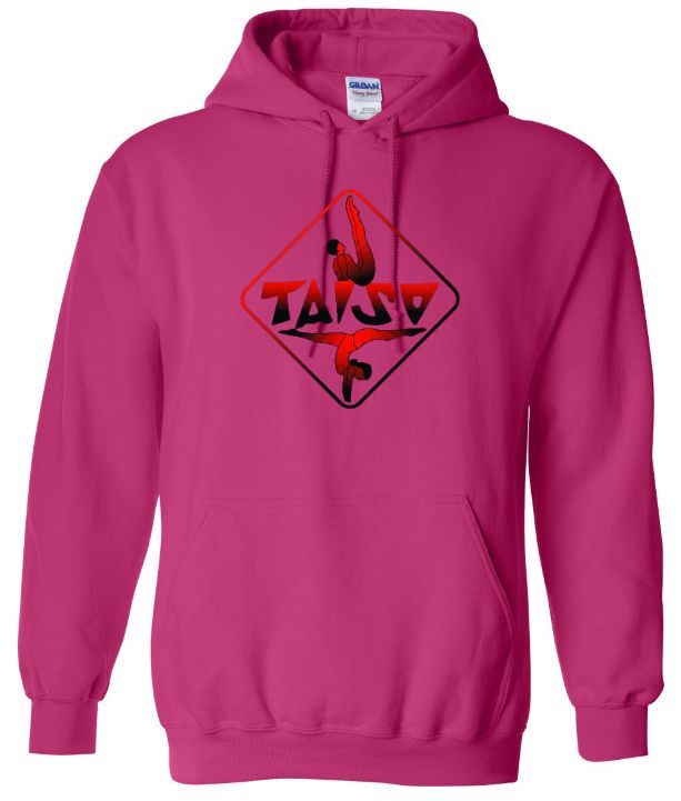 Taiso Gymnastics - Pink Taiso Logo Hoodie (Red/Black Ombre)