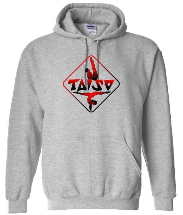 Taiso Gymnastics - Sport Grey Taiso Logo Hoodie (Red/Black Ombre)