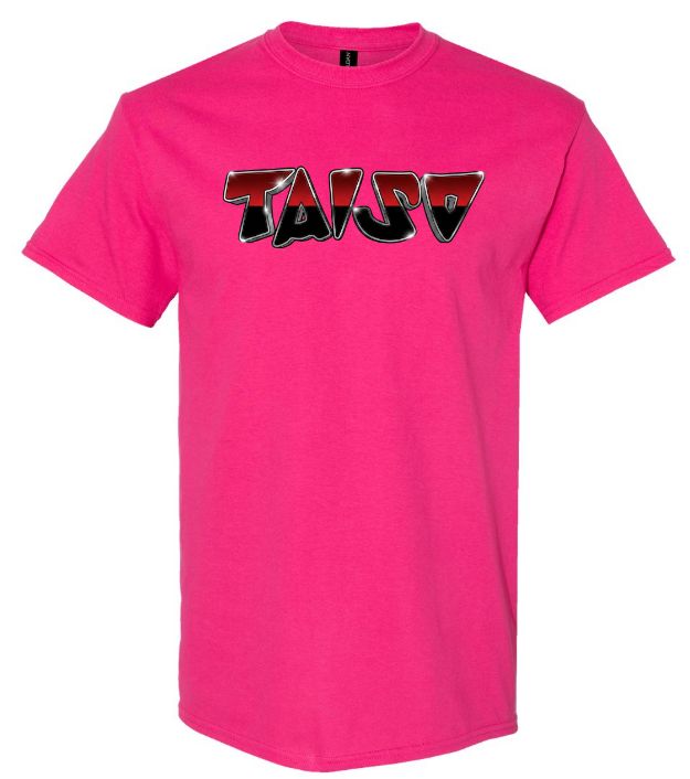 Taiso Gymnastics - Pink "TAISO" T-Shirt (Red/Black/Silver Ombre)