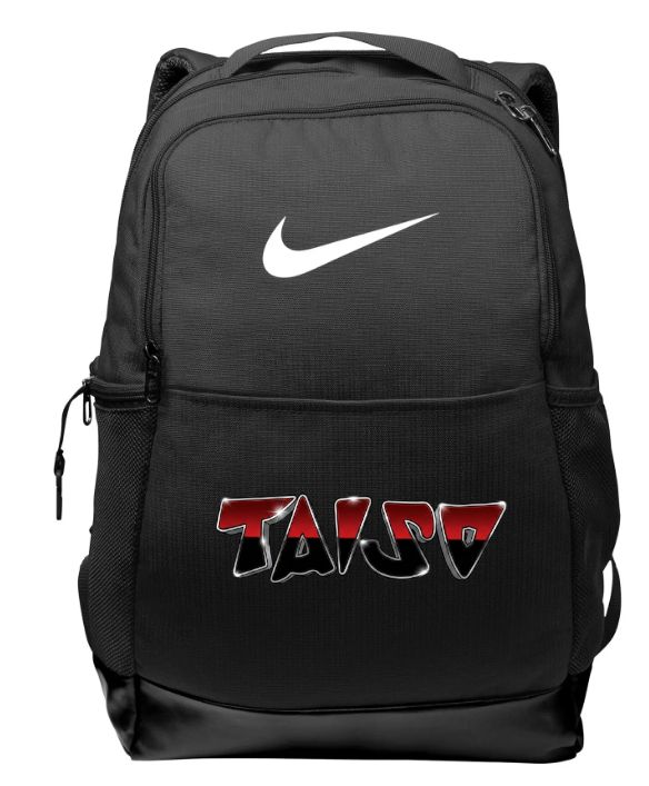 Taiso Gymnastics - Black "TAISO" Nike Backpack (Red/Black/Silver Ombre Logo)