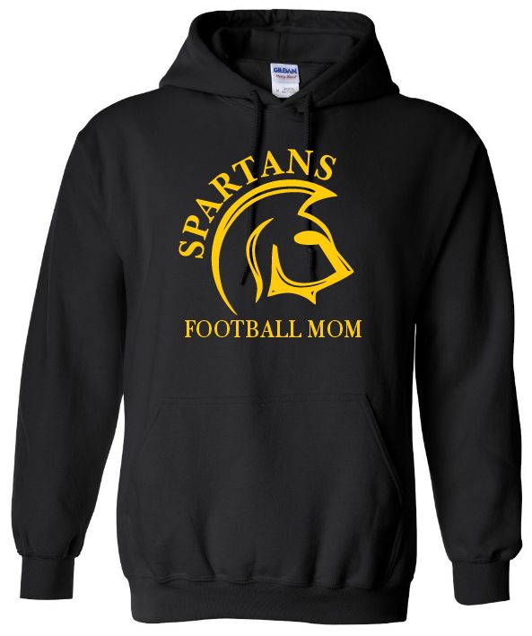 DHS - Black Spartans Football Mom Hoodie