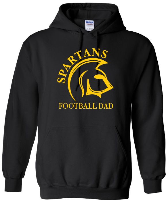 DHS - Black Spartans Football Dad Hoodie