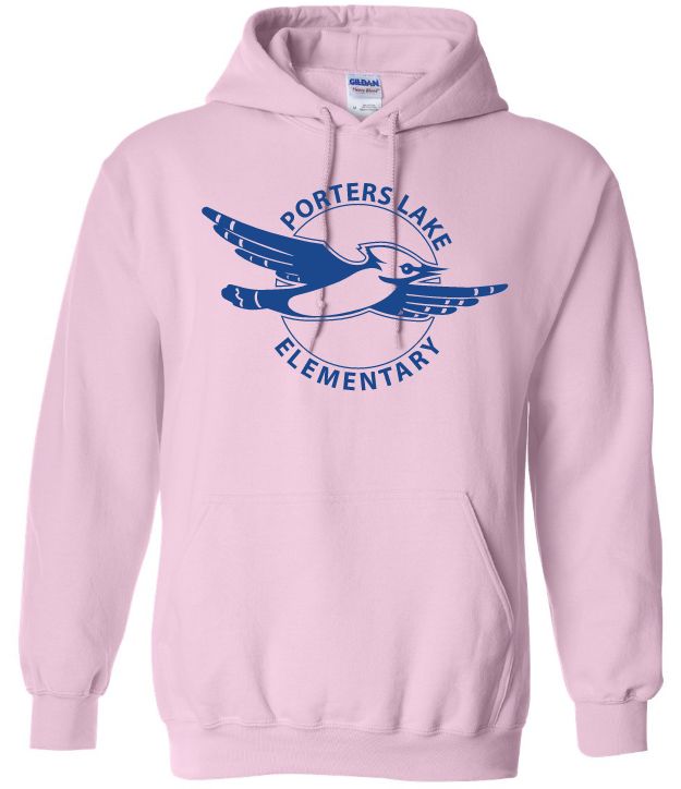 Porters Lake Elementary School - Light Pink Hoodie (Full Chest)