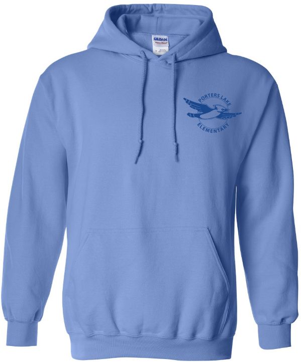 Porters Lake Elementary School - Carolina Blue Hoodie (Left Chest)