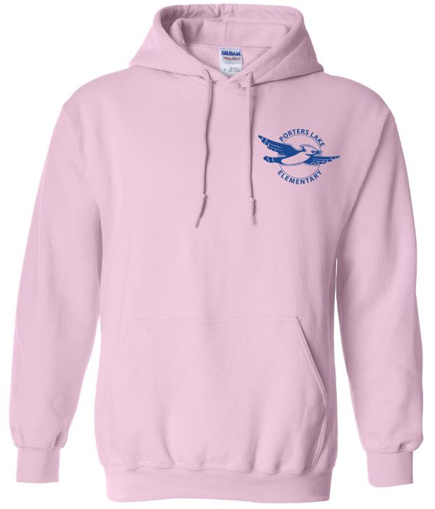 Porters Lake Elementary School - Light Pink Hoodie (Left Chest)