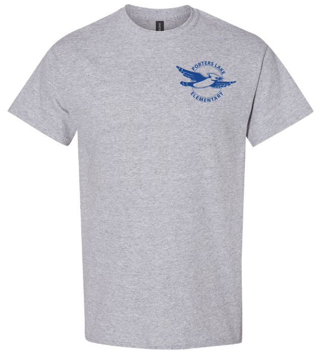 Porters Lake Elementary School - Sport Grey T-Shirt (Left Chest Logo)