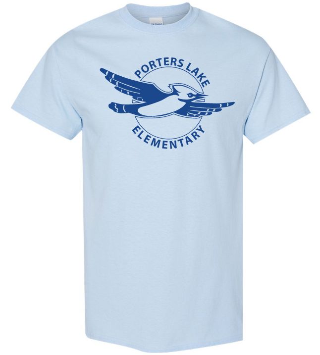 Porters Lake Elementary School - Light Blue T-Shirt (Full Chest Logo)